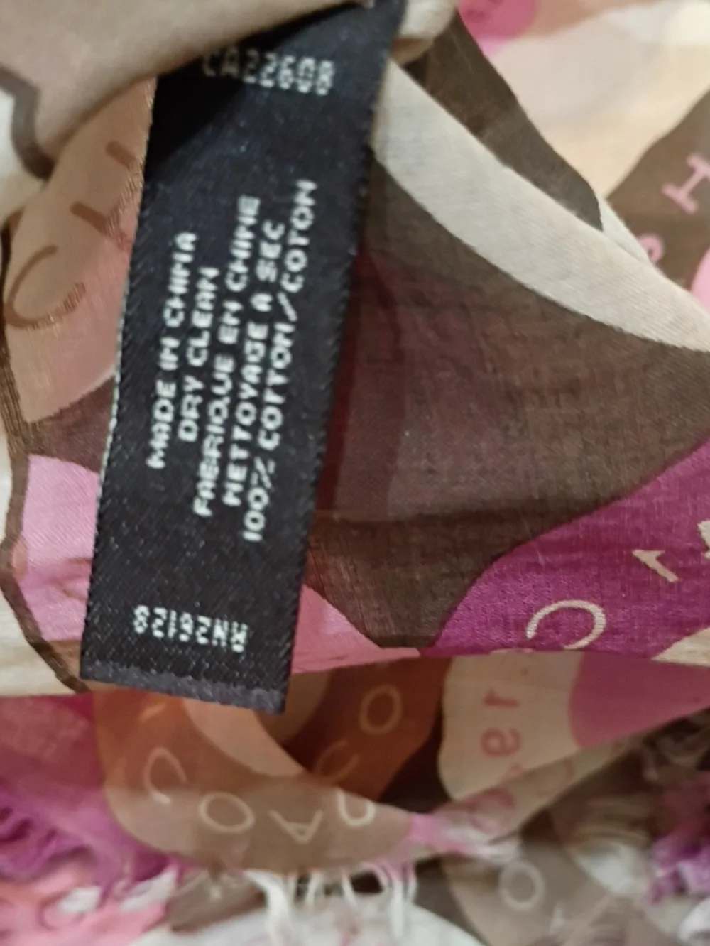 Coach Y2k Cotton Scarf Purple Brown Combo